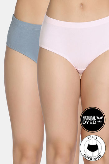 Buy Zivame Naturally Dyed Full Coverage Hipster Panty (Pack of 2) - Multicolor